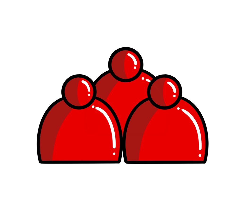 Illustration d'une équipe sous forme d'icone rouge